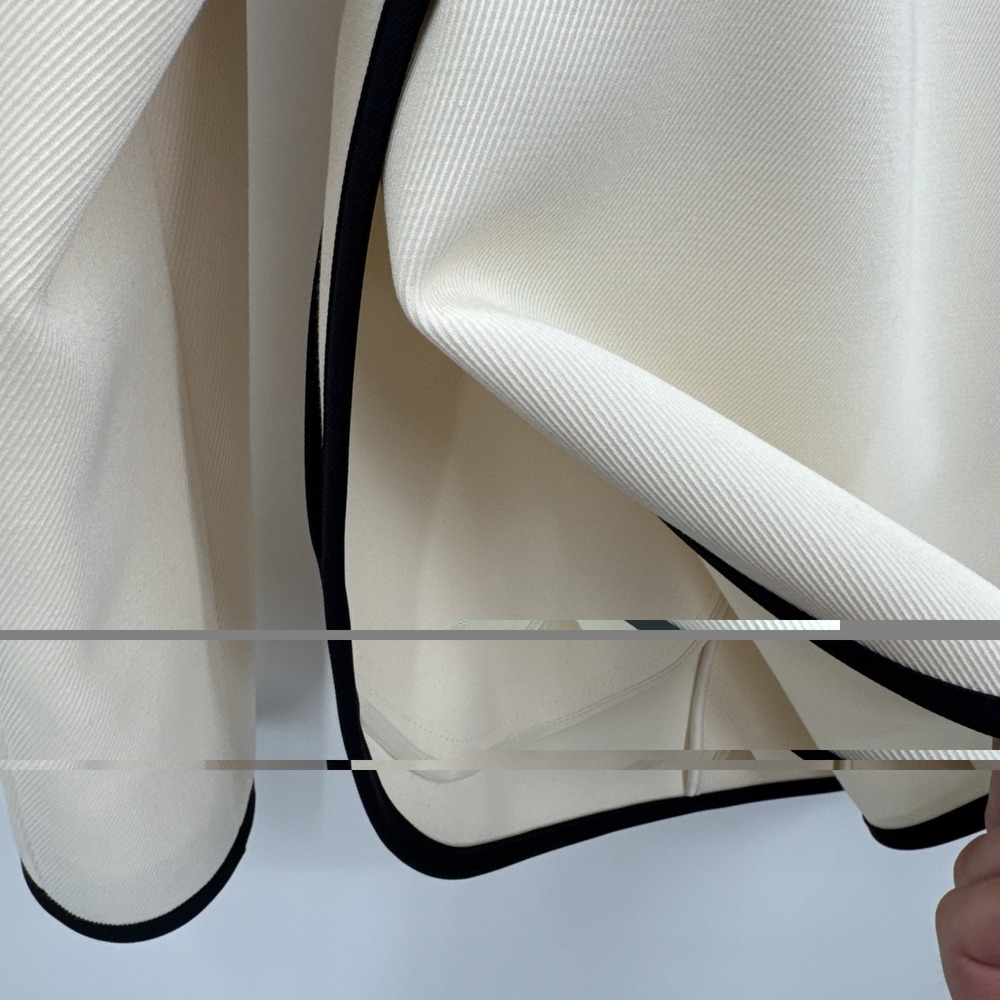 J.Crew Tipped Twill Jacket Blazer Cream Off White Mandarin Collar B8544 Sz 4 NEW - Picture 5 of 16